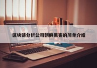 区块链分析公司朝鲜黑客的简单介绍